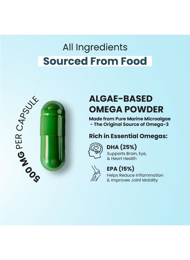 ZEROHARM Vegan Omega EPA+DHA - Algal Derived for Men & Women - 60 Capsules - Image 2